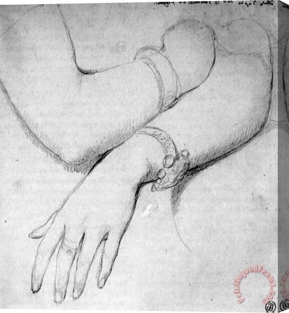 Jean Auguste Dominique Ingres Study for Josephine Eleonore Marie Pauline De Galard De Brassac De Bearn, Princesse De Broglie Stretched Canvas Print / Canvas Art