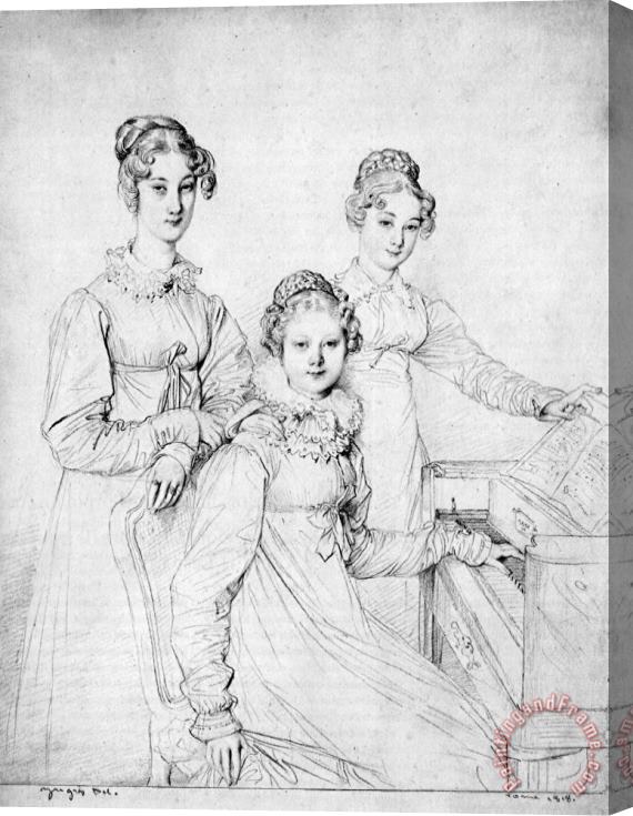 Jean Auguste Dominique Ingres The Kaunitz Sisters Stretched Canvas Print / Canvas Art