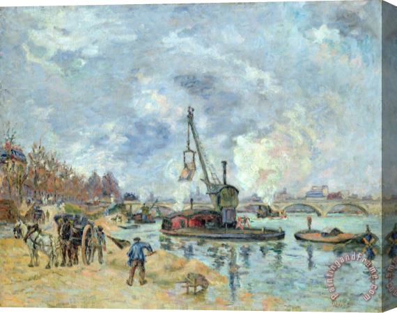 Jean Baptiste Armand Guillaumin At The Quay De Bercy In Paris Stretched Canvas Print / Canvas Art