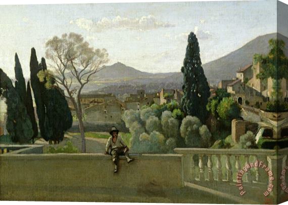 Jean Baptiste Camill Corot The Gardens of the Villa dEste Stretched Canvas Print / Canvas Art