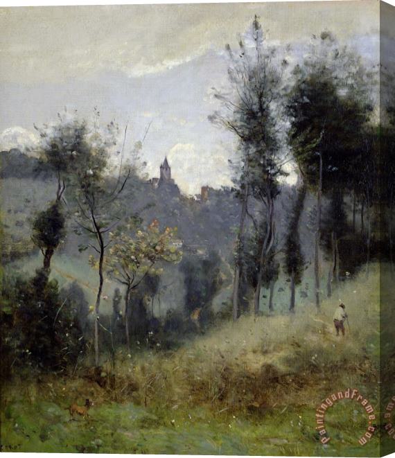 Jean Baptiste Camille Corot Canteleu near Rouen Stretched Canvas Painting / Canvas Art