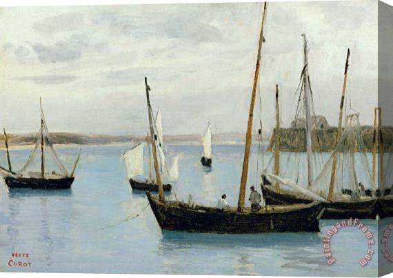 Jean Baptiste Camille Corot Fishing Boats Stretched Canvas Print / Canvas Art