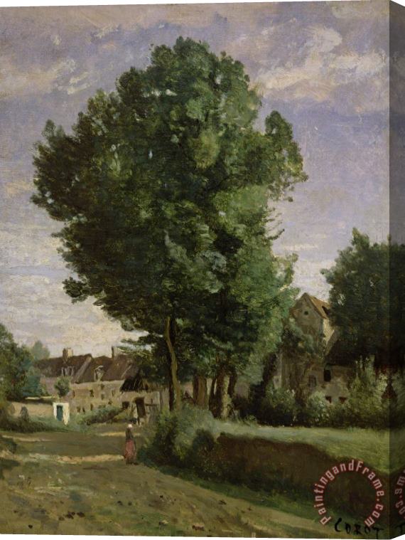 Jean Baptiste Camille Corot Outskirts of a village near Beauvais Stretched Canvas Print / Canvas Art