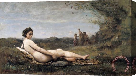 Jean Baptiste Camille Corot Repose Stretched Canvas Print / Canvas Art