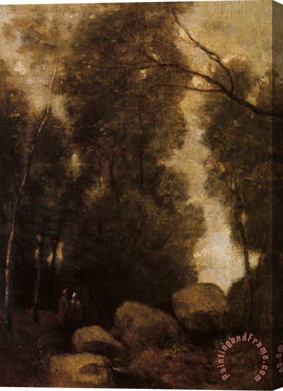 Jean Baptiste Camille Corot Rochers Dans Une Clairiere Stretched Canvas Painting / Canvas Art