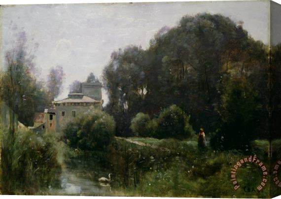 Jean Baptiste Camille Corot Souvenir of the Villa Borghese Stretched Canvas Painting / Canvas Art