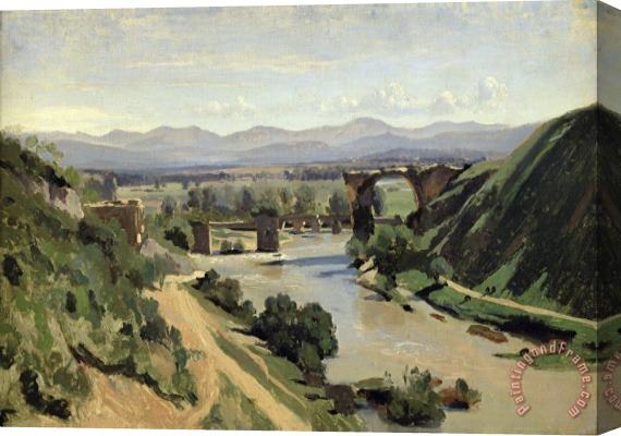 Jean Baptiste Camille Corot The Bridge of Augustus over the Nera Stretched Canvas Print / Canvas Art
