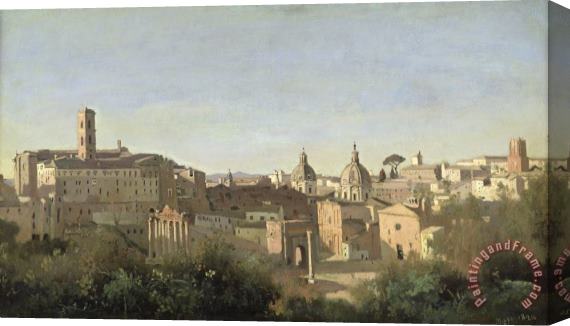 Jean Baptiste Camille Corot The Forum seen from the Farnese Gardens Stretched Canvas Painting / Canvas Art