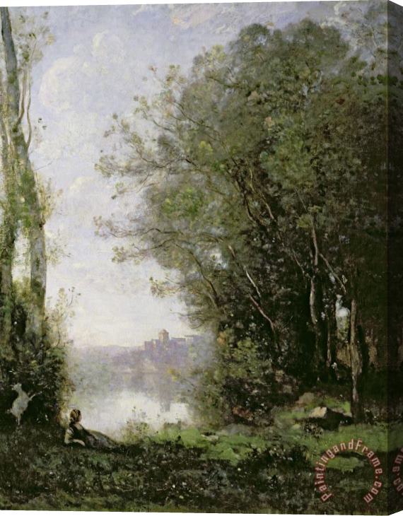 Jean Baptiste Camille Corot The Goatherd beside the Water Stretched Canvas Print / Canvas Art