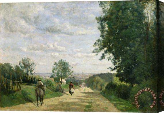 Jean Baptiste Camille Corot The Road to Sevres Stretched Canvas Painting / Canvas Art