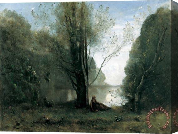 Jean Baptiste Camille Corot The Solitude. Recollection of Vigen, Limousin Stretched Canvas Print / Canvas Art