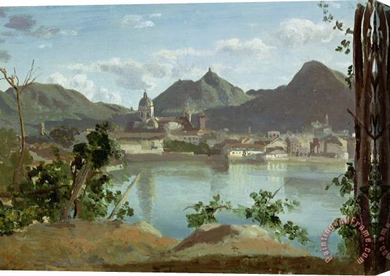 Jean Baptiste Camille Corot The Town and Lake Como Stretched Canvas Painting / Canvas Art