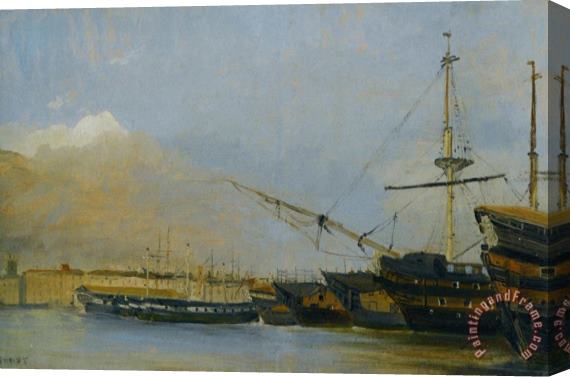 Jean Baptiste Camille Corot Toulon Vaisseaux De Guerre Desarmes Stretched Canvas Print / Canvas Art
