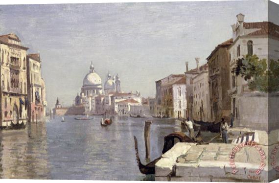 Jean Baptiste Camille Corot Venice - View of Campo della Carita looking towards the Dome of the Salute Stretched Canvas Painting / Canvas Art