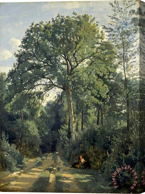 Jean Baptiste Camille Corot Ville D'avray: Entrance to The Wood Stretched Canvas Painting / Canvas Art