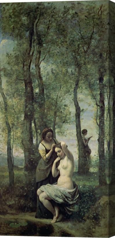 Jean Baptiste Camille Corot Young Woman at Her Toilet Stretched Canvas Print / Canvas Art