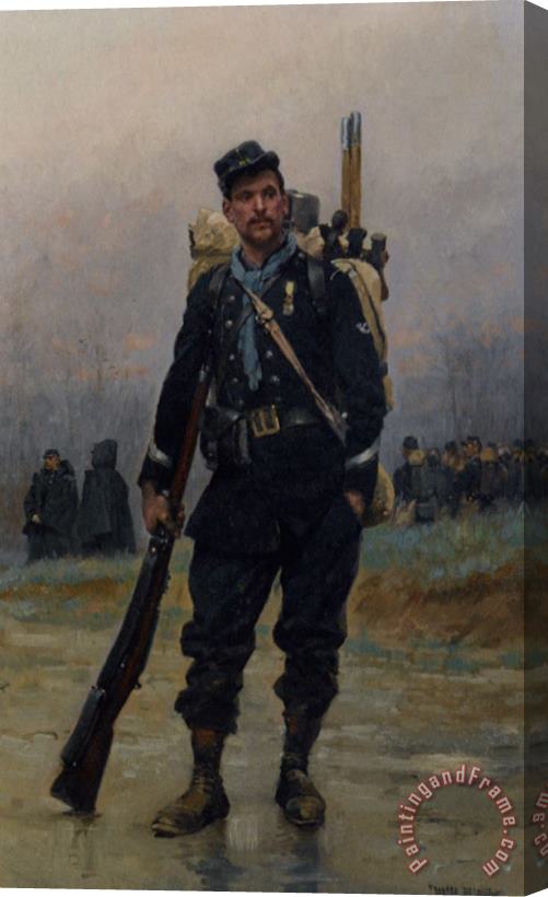 Jean Baptiste Edouard Detaille Un Soldat Avec Son Equipement Stretched Canvas Painting / Canvas Art