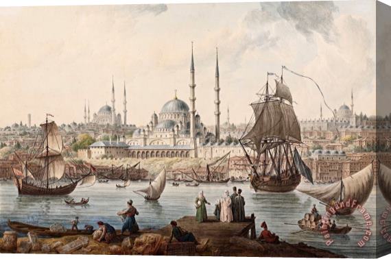 Jean-Baptiste Hilair Yeni Camii And The Port of Istanbul Stretched Canvas Print / Canvas Art