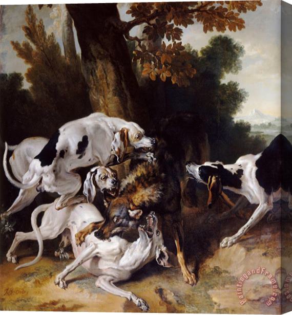 Jean Baptiste Oudry L'hallali Du Loup Stretched Canvas Painting / Canvas Art