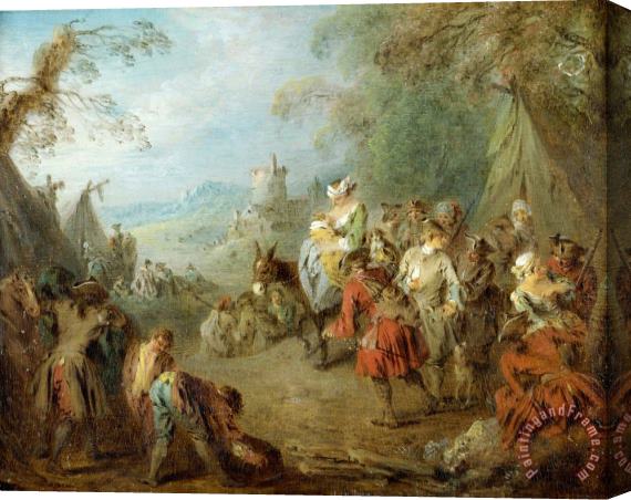 Jean-Baptiste Pater Encampment (soldiers' Halt) Stretched Canvas Print / Canvas Art