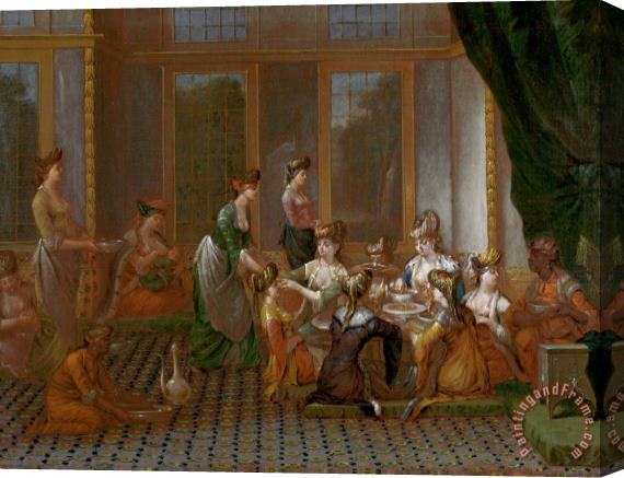 Jean Baptiste Vanmour Banquet of Distinguished Turkish Women Stretched Canvas Print / Canvas Art