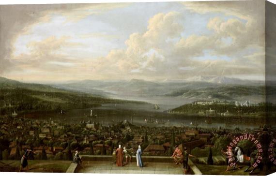 Jean Baptiste Vanmour View of Istanbul From The Dutch Embassy at Pera Stretched Canvas Painting / Canvas Art