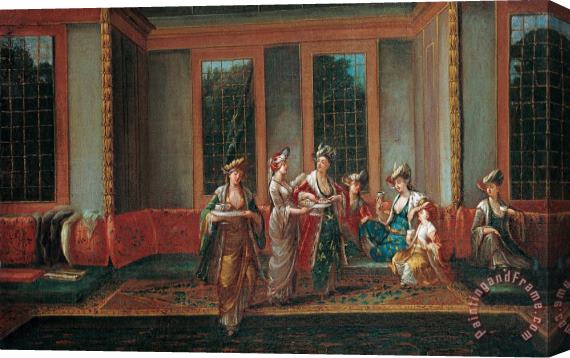 Jean Baptiste Vanmour Women Drinking Coffee Stretched Canvas Painting / Canvas Art