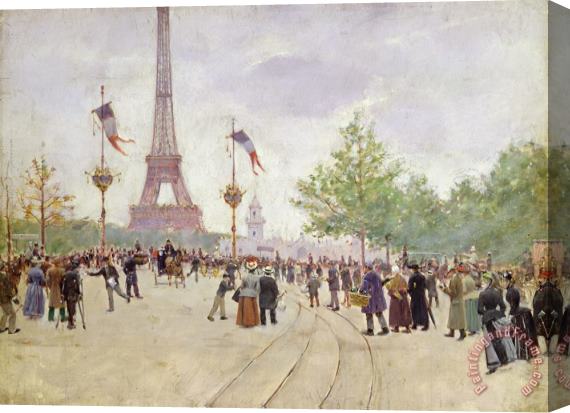 Jean Beraud Entrance to the Exposition Universelle Stretched Canvas Print / Canvas Art