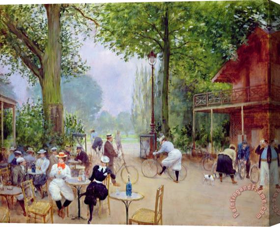 Jean Beraud The Chalet du Cycle in the Bois de Boulogne Stretched Canvas Print / Canvas Art
