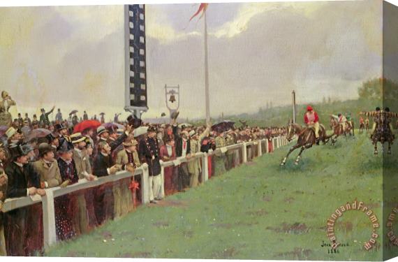 Jean Beraud The Course At Longchamps Stretched Canvas Painting / Canvas Art