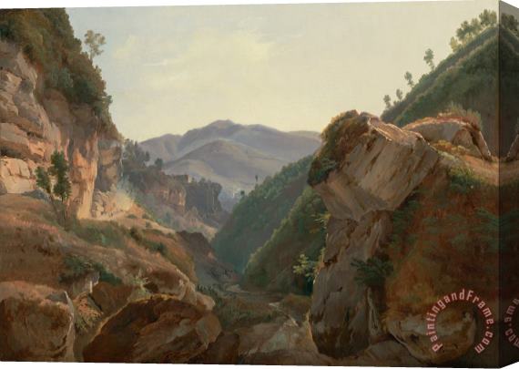 Jean Charles Joseph Remond Mountain Landscape with Road to Naples Stretched Canvas Painting / Canvas Art