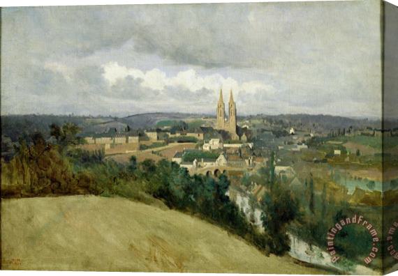 Jean Corot General View of the Town of Saint Lo Stretched Canvas Painting / Canvas Art