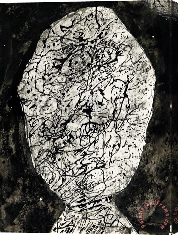 Jean Dubuffet Tete Stretched Canvas Painting / Canvas Art