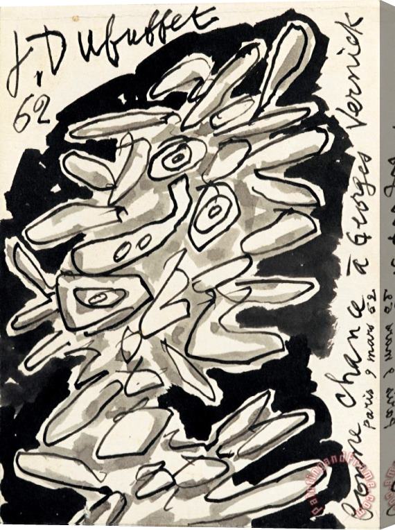 Jean Dubuffet Tete Stretched Canvas Print / Canvas Art