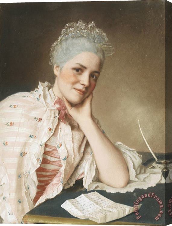 Jean-Etienne Liotard Portrait De Mademoiselle Louise Jacquet Jean Etienne Liotard Stretched Canvas Painting / Canvas Art