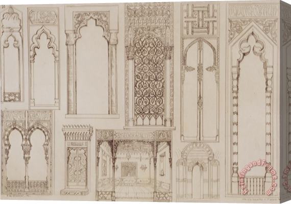 Jean Francois Albanis de Beaumont Islamic And Moorish Design For Shutters And Divans Stretched Canvas Painting / Canvas Art