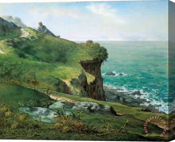 Jean-Francois Millet Cliffs of Greville Stretched Canvas Painting / Canvas Art