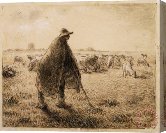 Jean-Francois Millet The Shepherd Stretched Canvas Print / Canvas Art