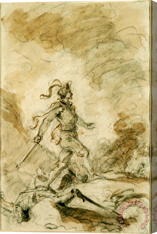 Jean Honore Fragonard Odorico Kills Corebo And Sets Out in Pursuit of Isabella Stretched Canvas Painting / Canvas Art