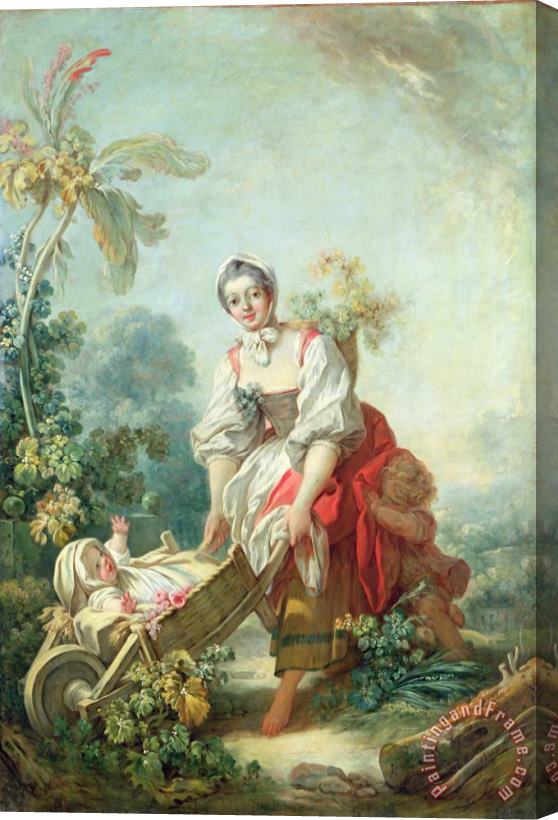 Jean Honore Fragonard The Joys of Motherhood Stretched Canvas Painting / Canvas Art