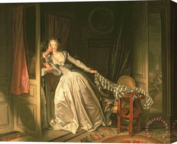 Jean Honore Fragonard The Stolen Kiss Stretched Canvas Print / Canvas Art