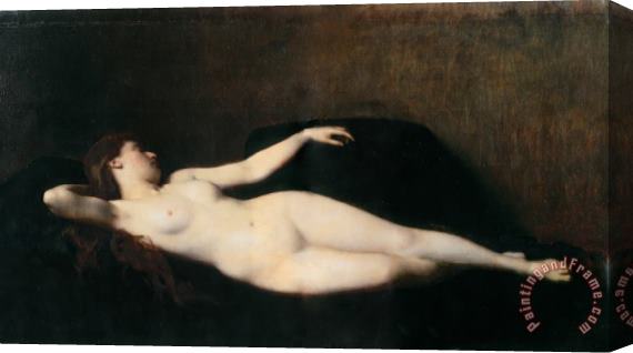 Jean-Jacques Henner Woman on a Black Divan Stretched Canvas Painting / Canvas Art