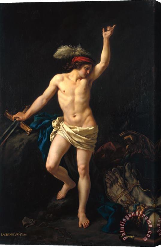 Jean Jacques II Lagrenee David Victorious Stretched Canvas Print / Canvas Art