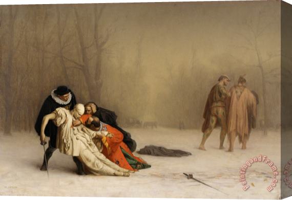 Jean Leon Gerome Duel After a Masquerade Ball Stretched Canvas Painting / Canvas Art