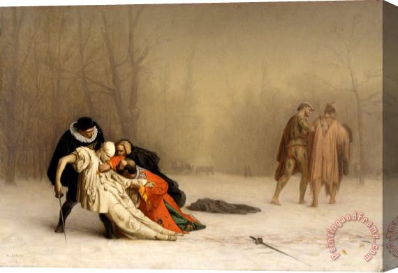 Jean Leon Gerome The Duel After The Masquerade Stretched Canvas Painting / Canvas Art