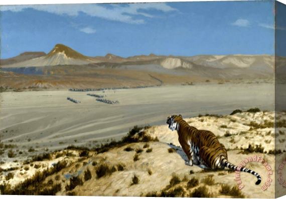 Jean Leon Gerome Tiger on The Watch Stretched Canvas Painting / Canvas Art