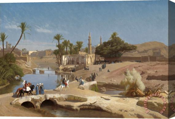 Jean Leon Gerome View of Medinet El Fayoum Stretched Canvas Painting / Canvas Art