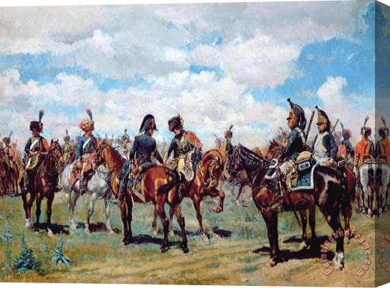 Jean-Louis Ernest Meissonier Soldiers On Horseback Stretched Canvas Print / Canvas Art