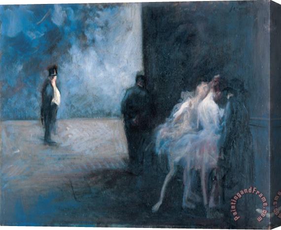 Jean Louis Forain Backstage symphony in Blue Stretched Canvas Print / Canvas Art