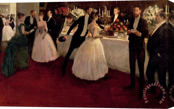 Jean Louis Forain The Buffet Stretched Canvas Painting / Canvas Art